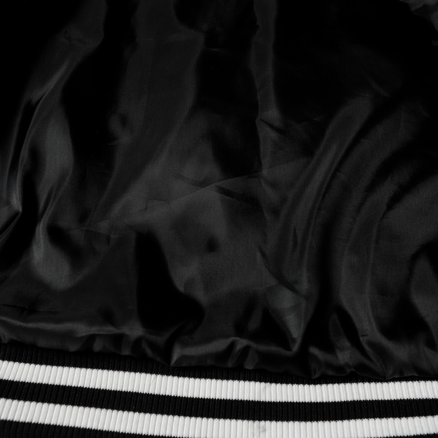 Layered Cross Varsity Jacket - Black White Street Style Outerwear 2208